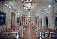 Preparations for an East Room Wedding Reception