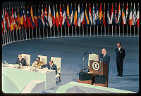 President Johnson Speaks at UN Anniversary