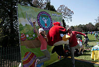 "Angry Birds" Character Poses with Guests at the 2015 White House Easter Egg Roll