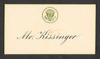 Name Card for Henry Kissinger at NATO Representatives Dinner