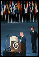 President Johnson Speaks at UN Anniversary