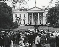 Crowd Gathers at News of Franklin D. Roosevelt's Death