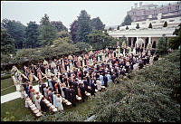 Tricia Nixon and Edward Cox Wedding Ceremony in the Rose Garden