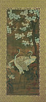 Kakemono Panel: A Pair of Cranes Under A Crabapple Tree