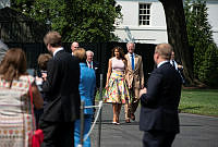 Mrs. Trump Plants Oak with Presidential Descendants