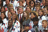 President and Mrs. Clinton with the 1996 U.S. Summer Olympic Team