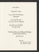 Program for Luncheon Honoring Elena Ceaușescu