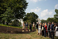 Mrs. Trump Plants Oak with Presidential Descendants