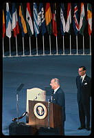 President Johnson Speaks at UN Anniversary