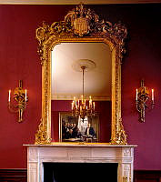 Carved and Gilded Crest of an Overmantel Mirror Frame, White House Collection