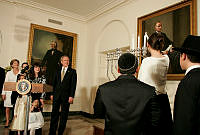 President and Mrs. Bush Attend a Menorah Lighting Ceremony