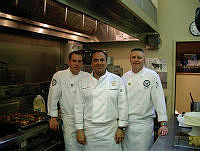 Chefs Hadley, Wendel, and Mills at Laurel Lodge Kitchen