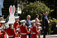 President Biden, Vice President Harris, and Second Gentleman Emhoff at the 2023 Easter Egg Roll