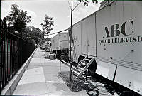 Television News Trucks Outside the Gates of the White House