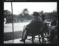 President and Mrs. Harding Observe a Tennis Match