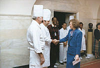 Mrs. Carter Greets White House Kitchen Staff