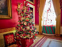 2023 Red Room Holiday Decorations, Biden Administration