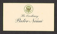 Name Card for Pietro Nenni at NATO Representatives Dinner