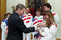 President Reagan Meets with Members of the1988 Winter Olympic Team