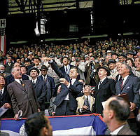 President Kennedy Throws the First Pitch at a Senators Game
