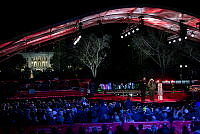 Wisdom Martin and Annie Yu at the 2023 National Christmas Tree Lighting