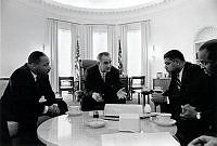 President Lyndon B. Johnson with Civil Rights Leaders in the Oval Office 