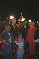 Bill and Hillary Clinton at National Christmas Tree with Sammy Sosa and Children