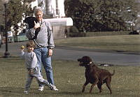 Bill Clinton with Nephew Tyler Clinton, Socks, Buddy