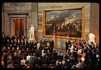 President Johnson Speaks at Voting Rights Act Ceremony