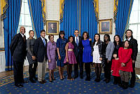 Obama Family Portrait in the Blue Room