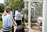 Visitors Explore the Jacqueline Kennedy Garden