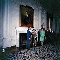 President Kennedy Dedicates State Dining Room Mantle