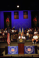 President Clinton Speaks to the 1996 U.S. Olympic Team