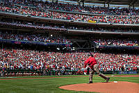 President Obama Throws Out First Pitch at Nationals Park