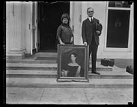 Rep. Byrns with a Portrait of Sarah Yorke Jackson