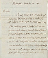 John Adams Letter, Page 1, Tudor Place Collection