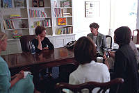Mrs. Bush Listens to East Wing Staff following September 11