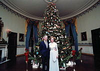 President and Mrs. Carter with the 1979 Blue Room Christmas Tree