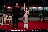 Wisdom Martin and Annie Yu at the 2023 National Christmas Tree Lighting