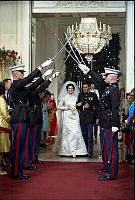 Newlyweds Lynda Bird Johnson and Charles S. Robb Lead Recessional