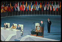 President Johnson Speaks at UN Anniversary