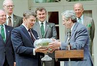 President Reagan and Prime Minister of Ireland in the Rose Garden
