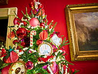 Details of 2023 Red Room Holiday Decorations, Biden Administration