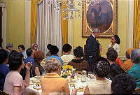 Eartha Kitt Questions President Johnson at Luncheon