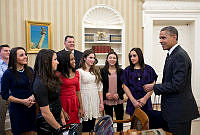 President Obama Welcomes 2012 Womens Gymnastics Team to the Oval Office