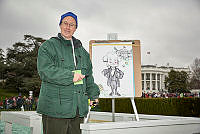 Artist John Hutton at the 2018 Easter Egg Roll