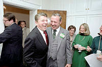 President Reagan Shares a Laugh with Edward Hickey