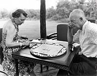 President and Mrs. Eisenhower at Camp David