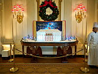 Chef Morrison with the 2023 White House Gingerbread House