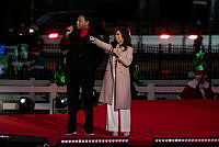 Wisdom Martin and Annie Yu at the 2023 National Christmas Tree Lighting